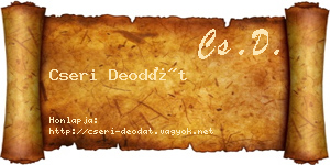 Cseri Deodát névjegykártya